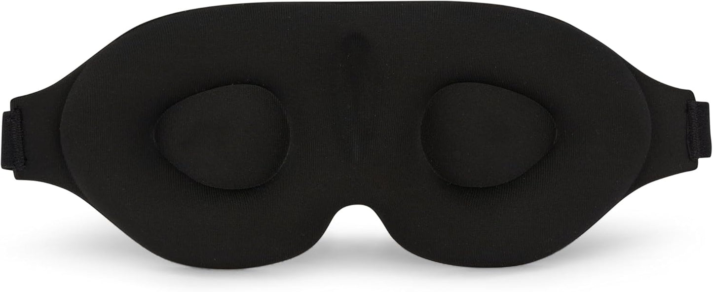 3D Sleep Mask with Travel Storage Bag – Blackout Eye Mask for Sleeping, Side Sleepers & Travel – Soft Memory Foam, Adjustable Strap, Lightweight & Comfortable Fit