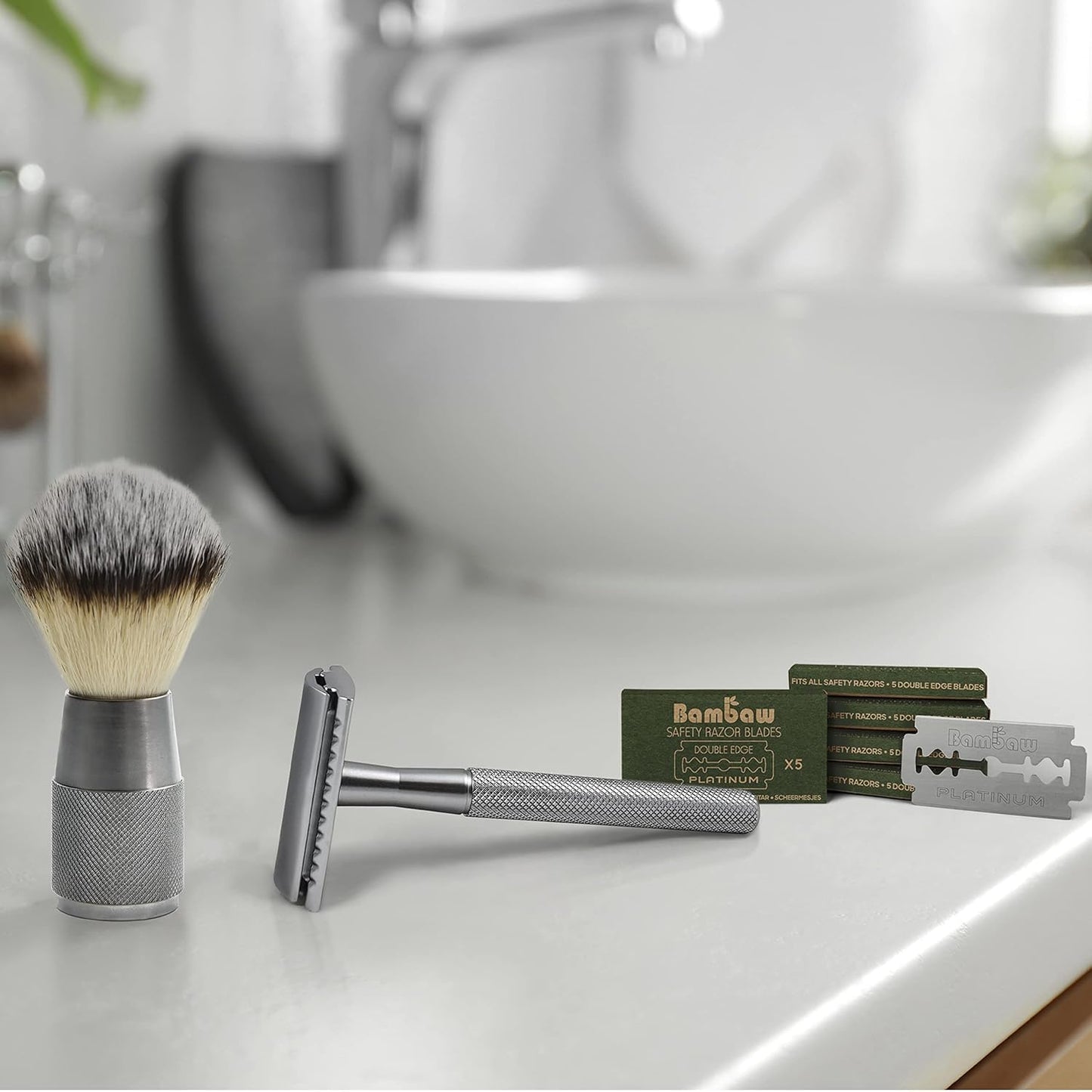 Bambaw – Double Edge Safety Razor Blades, Swedish Stainless Steel Razor Blades Refills – 60 Count