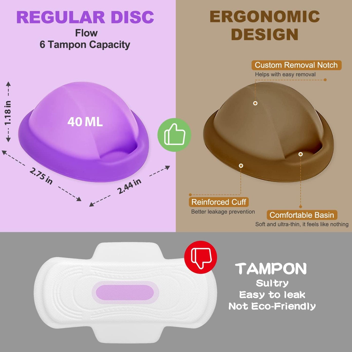 Menstrual Disc with Sterilizer- Menstrual Cup Sterilizer Steamer with 2 Soft & Reusable Period Disc, Menstrual Cups Period Cup Kit