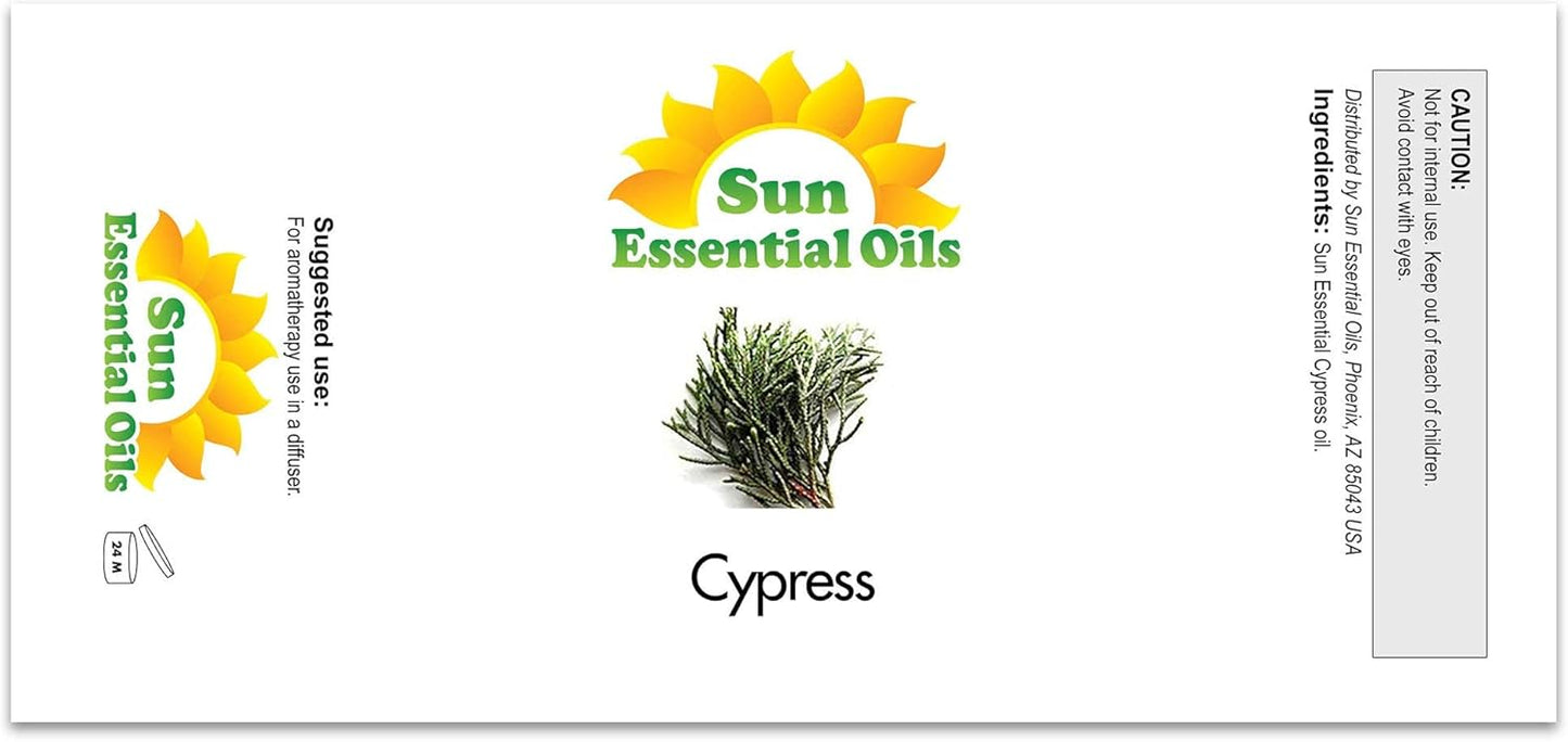 Sun Essential Oils 4oz - Cypress Essential Oil - 4 Fluid Ounces - Cypress Oil