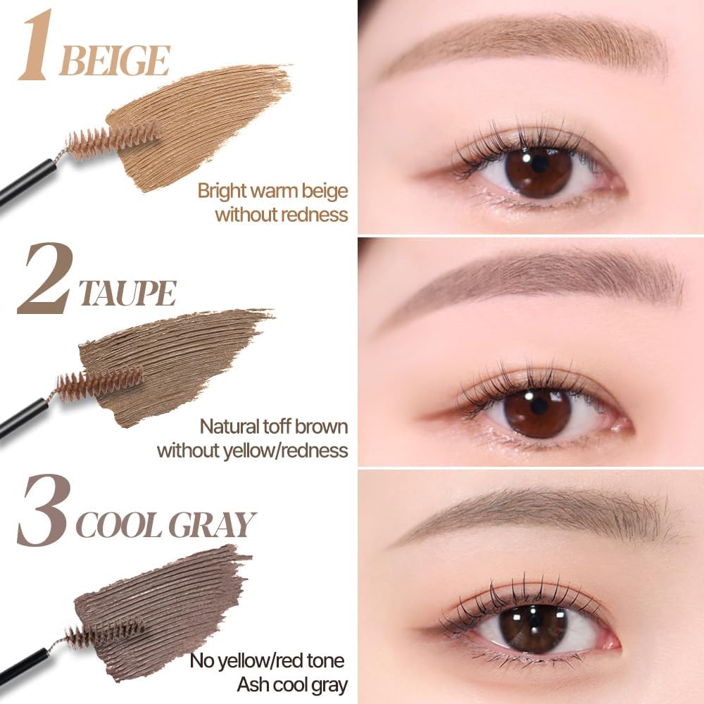 Espoir The Brow Color Fixing Cara #5 Dusty Pink 0.1 fl oz | Easy Fixing without Clumping | Long Lasting Smudgeproof Eyebrow Mascara | Soft Mood Coloring Tinted Gel | Korean Eye Makeup