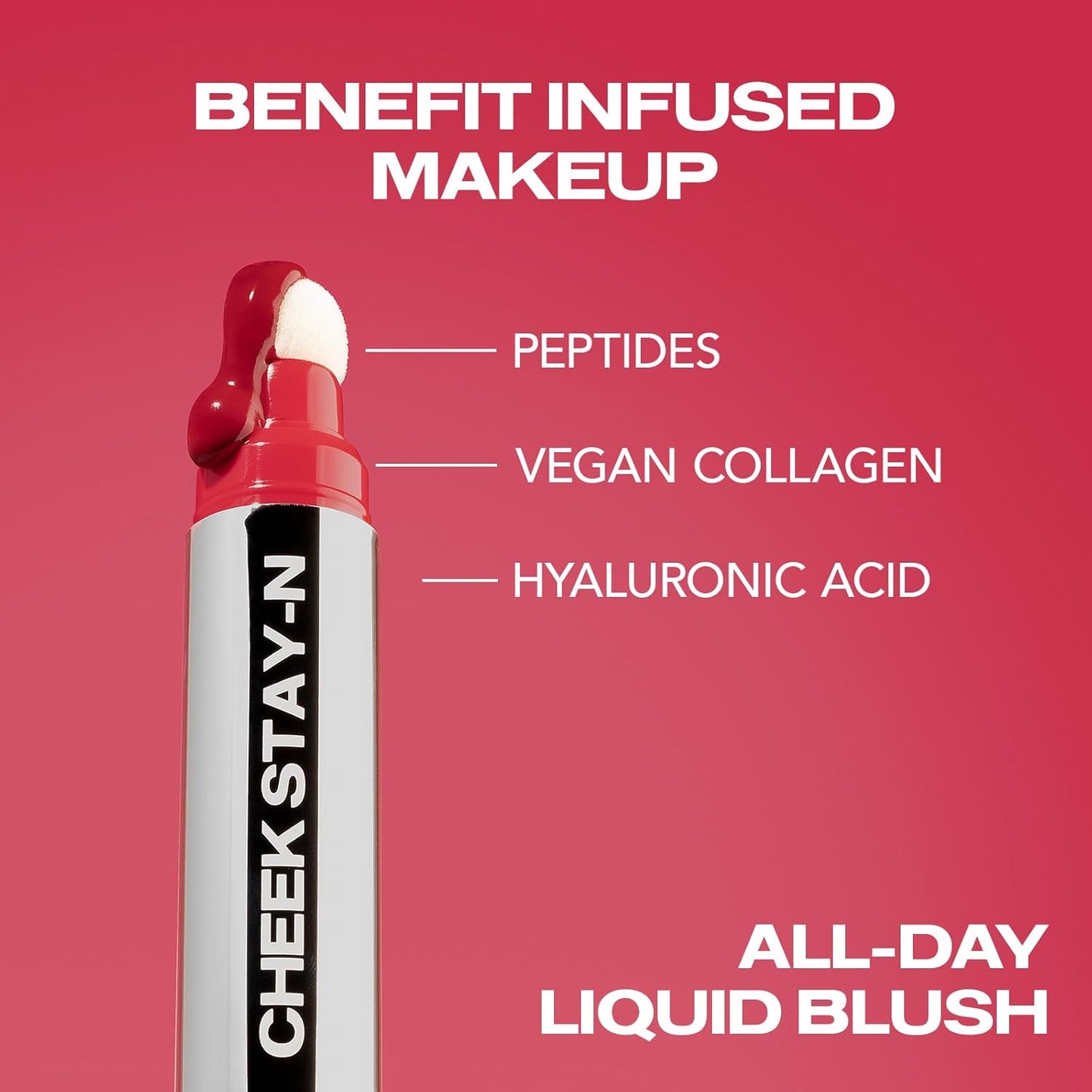 Sacheu Cheek STAY-N Liquid Blush for Cheeks — High Pigment, Buildable, Lightweight Cream Blush Infused With Squalane, for Dewy & Radiant Flushed Cheeks — Long-lasting & Cruelty Free, I'm Flirty