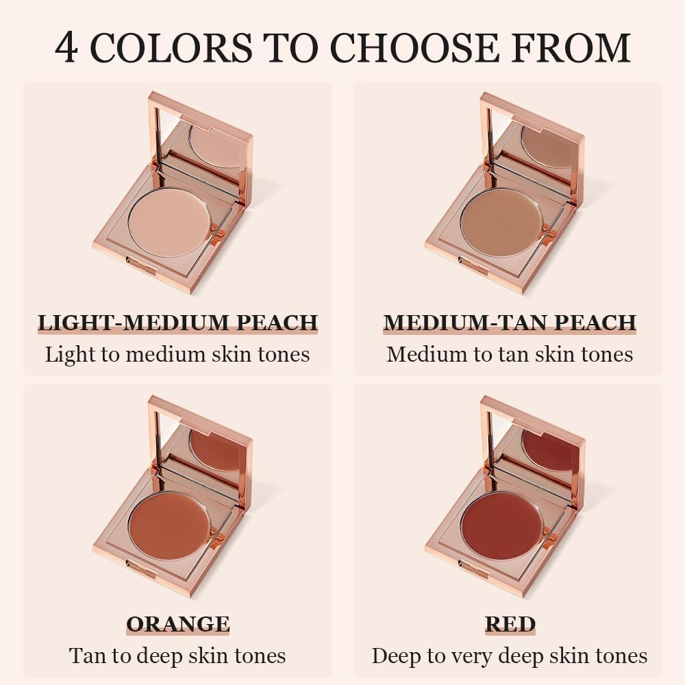 Viralvera Colored Clay Undereye Corrector, Colored CC Undereye Corrector, Eye Concealer Color, Clay Neutralizing Makeup Under Eye Hydrating Concealer with Brush