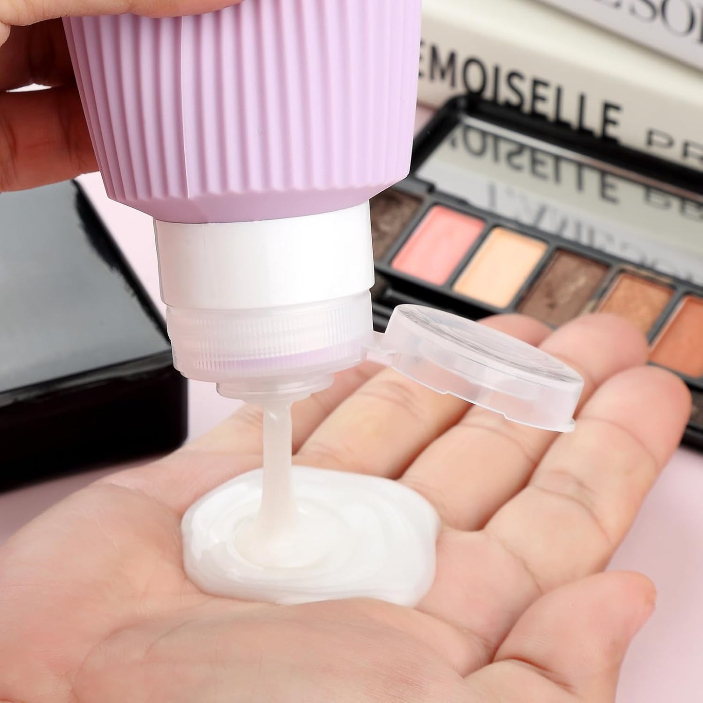 Travel Bottles for Toiletries, Large 6oz Travel Size Containers, BPA Free Leak Proof Tubs Refillable Liquid Accessories with Toiletry Bag for Cometic Shampoo and Lotion Soap (4 Pack)