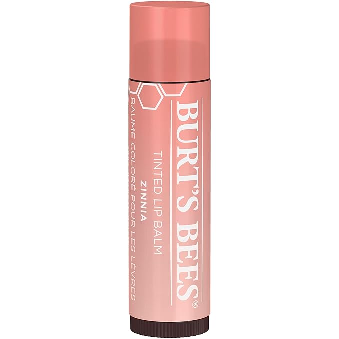 Burt's Bees Lip Tint Balm with Long Lasting 2 in 1 Duo Tinted Balm Formula, Color Infused with Deeply Hydrating Shea Butter for a Natural Looking Buildable Finish, Raspberry Zinnia (2-Pack)