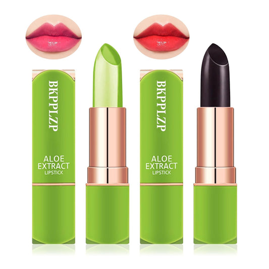 2 Pack Crystal Flower Jelly Lipstick,Magic Color Changing Lipstick,PH Clear Temperature Color Changing Lip Gloss,Lip Balm,Long Lasting Nourishing Moisturizing Lip Stick Set H