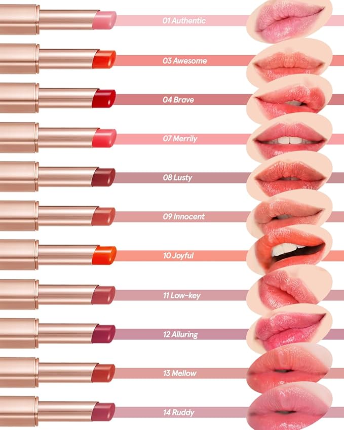 ATHÉ Authentic Lip Balm 10 JOYFUL (Tinted), Lightweight Wear & Plumping Lips without Stickiness, Moisturizing & Nourishing Plant-Based Vegan Chapstick for Dry, Petrolatum Free, Cruelty-Free