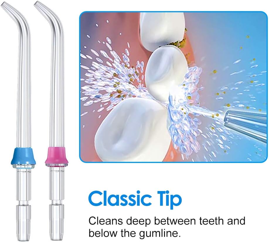 Replacement Classic Jet Tips Compatible with Waterpik Water Flossers and Other Brand Oral Irrigators, Flosser Refill Replacement Heads, Classic Jet Nozzle Accessories (6-Pack)