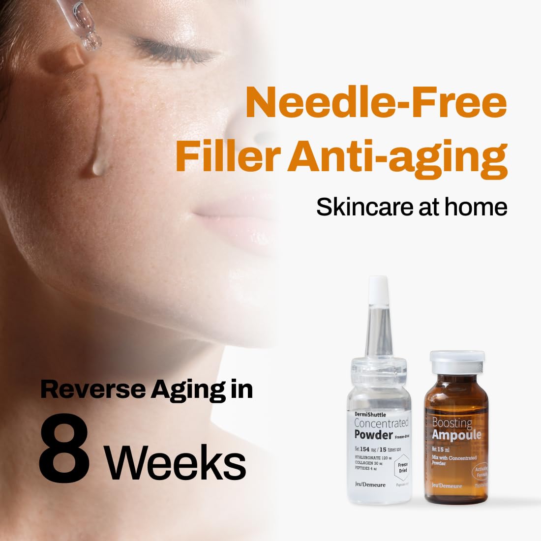 JEU'DEMEURE DermiShuttle Lifting Kit - Anti Aging Serum, Face Serum for Firming, Anti Wrinkle, Skin Elasticity, Hydrating with Collagen, Peptides, Korean Skincare (8 Weeks)