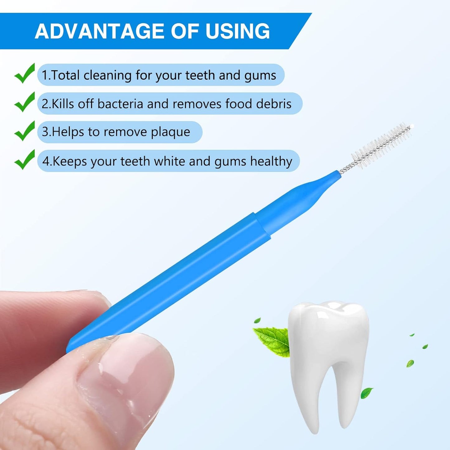 200 Pcs Interdental Brushes Braces Brush for Cleaner Disposable Dental Floss Picks Braces Flossers Dental Brush Soft Dental Tooth Flossing Head for Teeth Cleaning Tool, 5 Colors, 5 Sizes