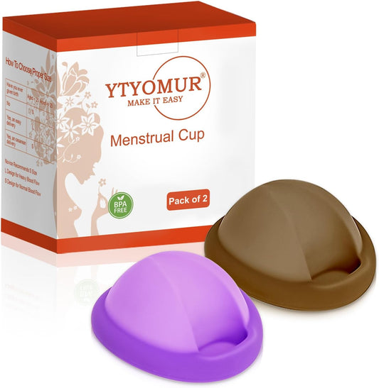 Reusable Menstrual Disc - Soft & Comfortable, Leakproof Menstrual Cup Alternative - Set of 2 (Large & Small Sizes)