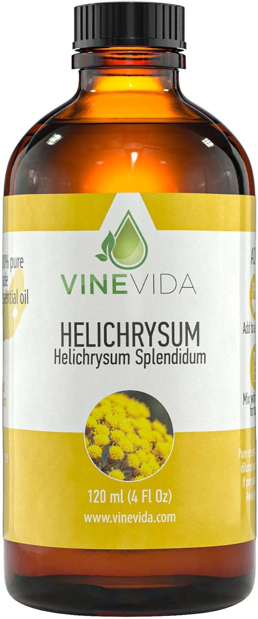 VINEVIDA Helichrysum Essential Oil 4 oz - Undiluted, Pure, Vegan, and Sustainable