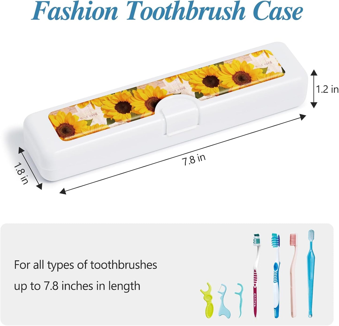 Toothbrush Travel Case - Colorful Pattern, Holder and Covers for Toothbrushes, Includes Tongue Scraper Case