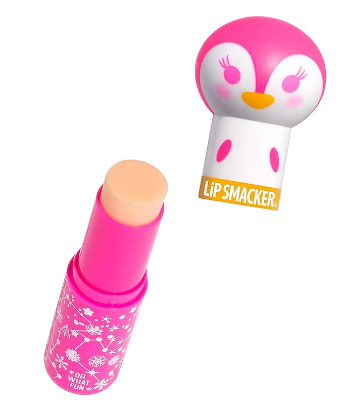 Lip Smacker Lippy Pals Penguin Holiday, Flavored Moisturizing & Smoothing Soft Shine Lip Balm, Hydrating & Protecting Fun Tasty Flavors, Cruelty-Free & Vegan - Gingerbread