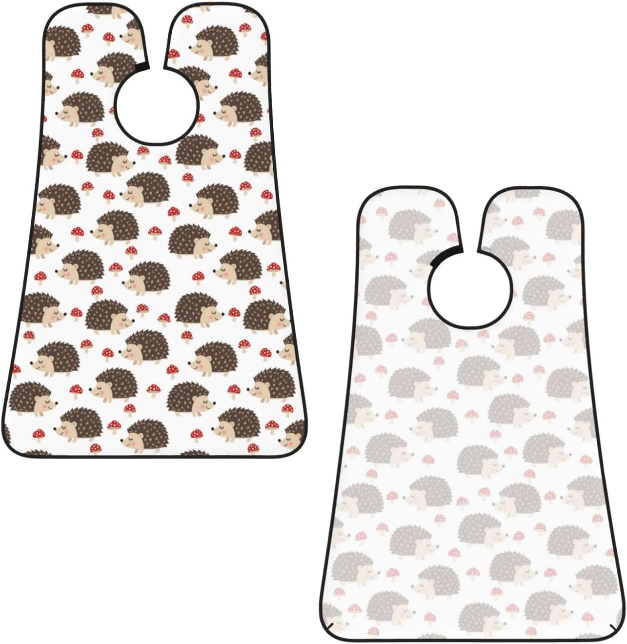 Adjustable Beard Catcher Apron, Autumn Hedgehogs Leaves Mushrooms Shave Bib, Non-Stick Waterproof Grooming Bib, Shaving Essential for Men Dad Christmas