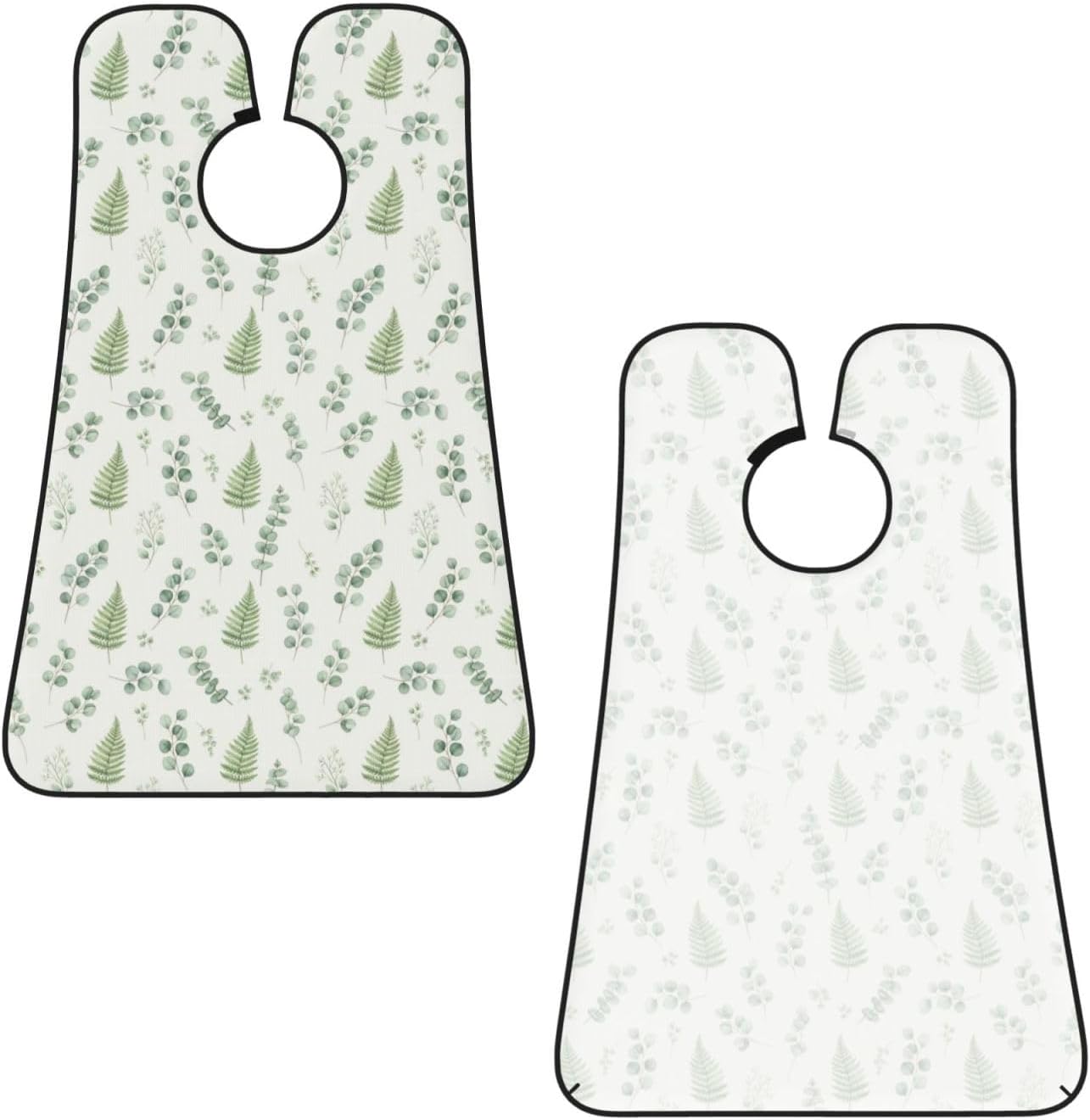 No-Slip Shaving Bib, Beard Grooming Apron with Strong Suction Cups, Watercolor Sage Green Leaf