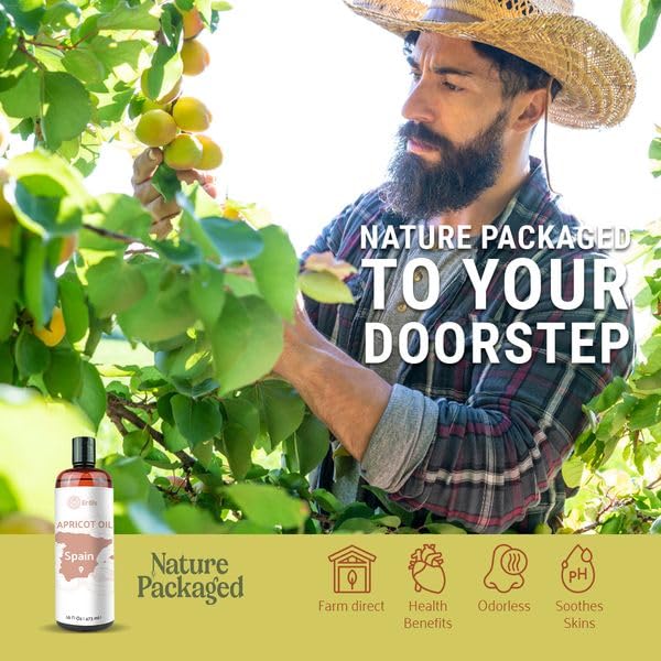 Nature Packaged Apricot Kernel Oil - Direct from Spain and Turkey - 100% Pure Carrier Oil for Hair, Face, and Skin - Cold-Pressed Carrier Oils (4 Gallons)