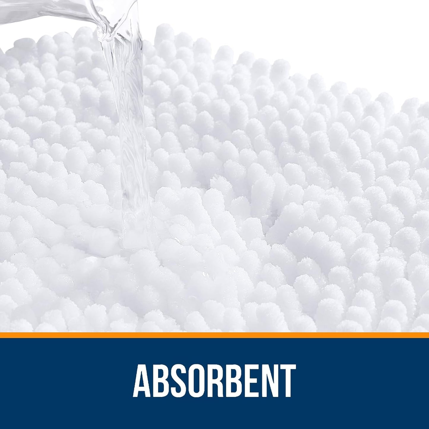 OLANLY Bathroom Rugs 70x24, Extra Soft Absorbent Chenille Bath Rugs, Rubber Backing Quick Dry, Machine Washable Bath Mats for Bathroom Floor, Tub and Shower, Home Decor Accessories, White