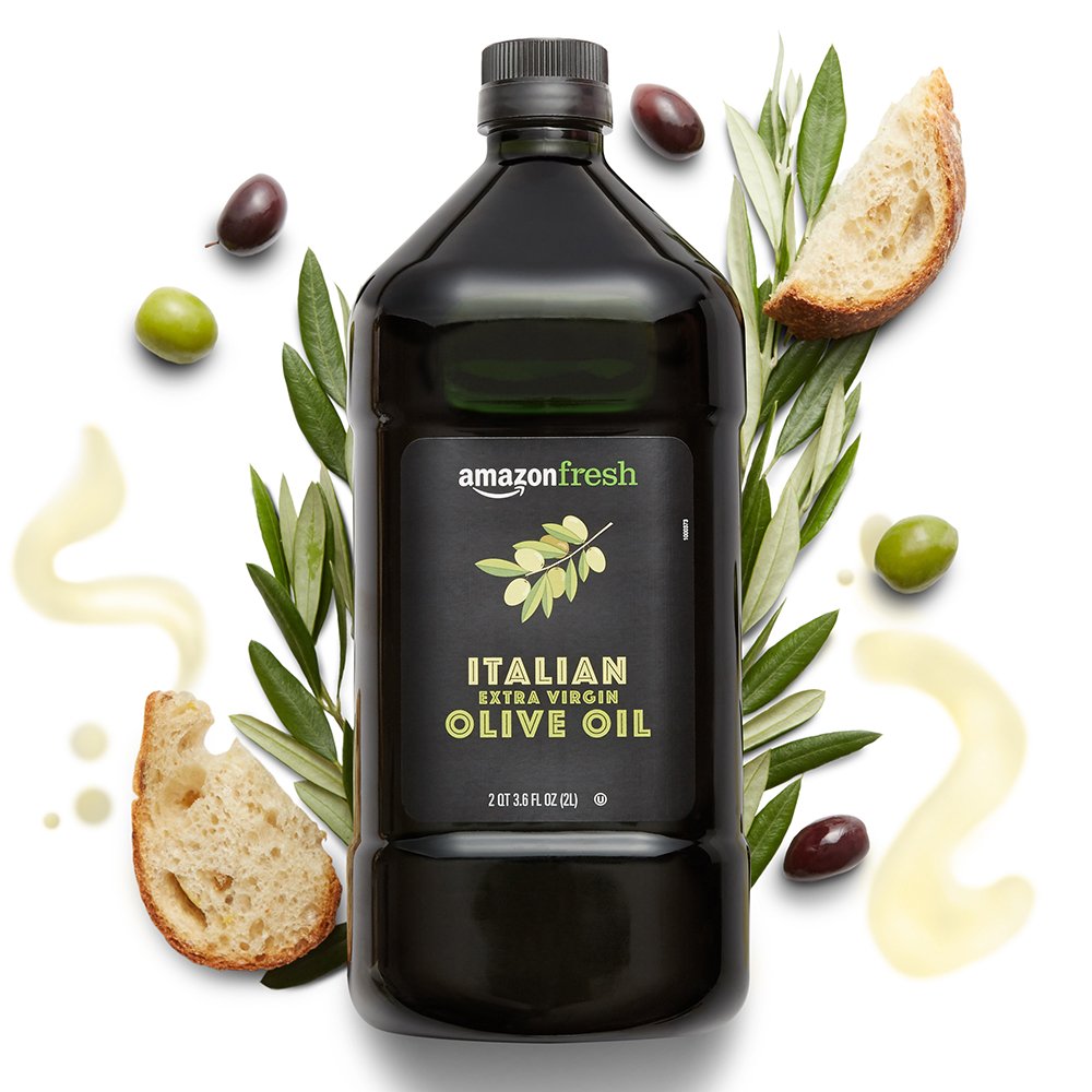 Amazon Fresh, Italian Extra Virgin Olive Oil, 2 Liter (Pack of 2)