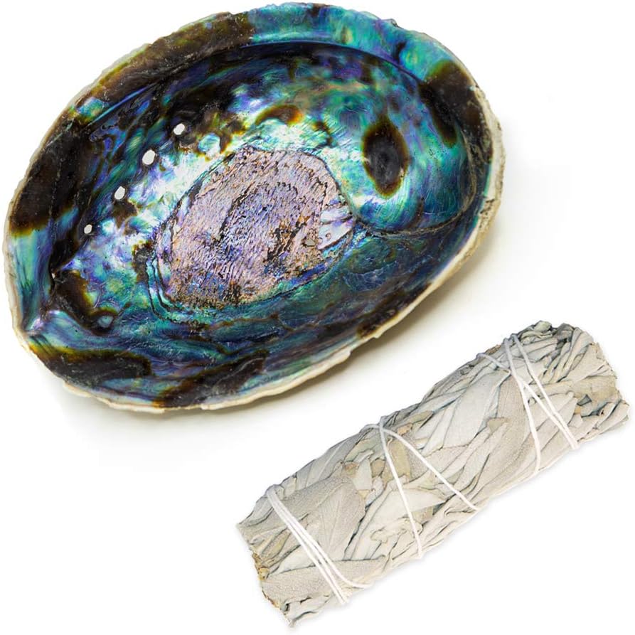 Purple Canyon Authentic Sage Smudge Kit with Abalone Shell for Smudging New Homes & Apartments