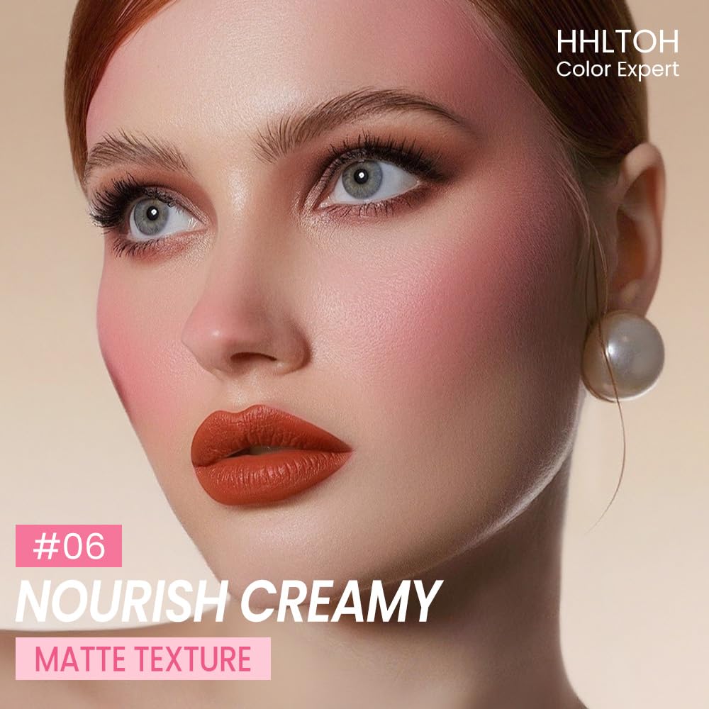 Honey Lipstick Tinted Lip Balm - Matte Tint Cream Lipsticks for All Skin Tones, Hydrating Lip Stain, Can be Buildable Blendable Nourishing Moisturizing Suitable for Women to Every Day Makeup 06