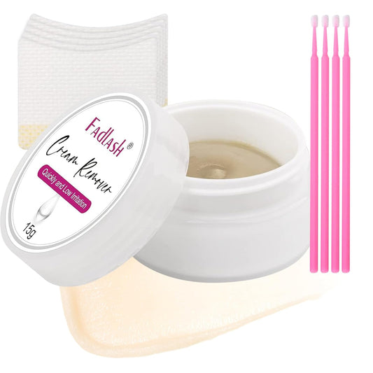 Eyelash Extension Remover 15g Cream Lash Extension Remover Professional Fast and Gentle Lash Remover for Lash Extensions Eyelash Glue for Salon by FADLASH (Tasteless)
