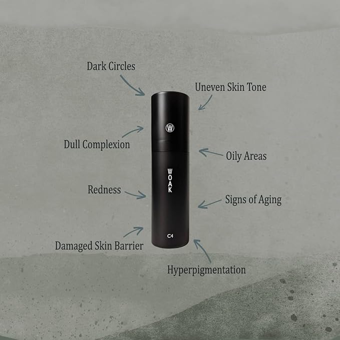 WOAK C4 – Men's Tinted Moisturizer BB CC Cream Foundation – Color Correcting Camo Complex – Hybrid Skin Care (Medium)