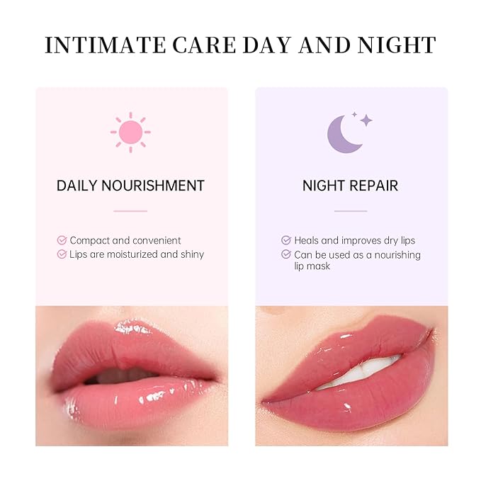 Moisturizing Lip Balm Butter for Dry Cracked Lips,Day/Night Hydrating Lip Mask, Ultra-Nourishing Lip Care Moisturizer for Soft, Smooth and Supple Lips (Cherry)