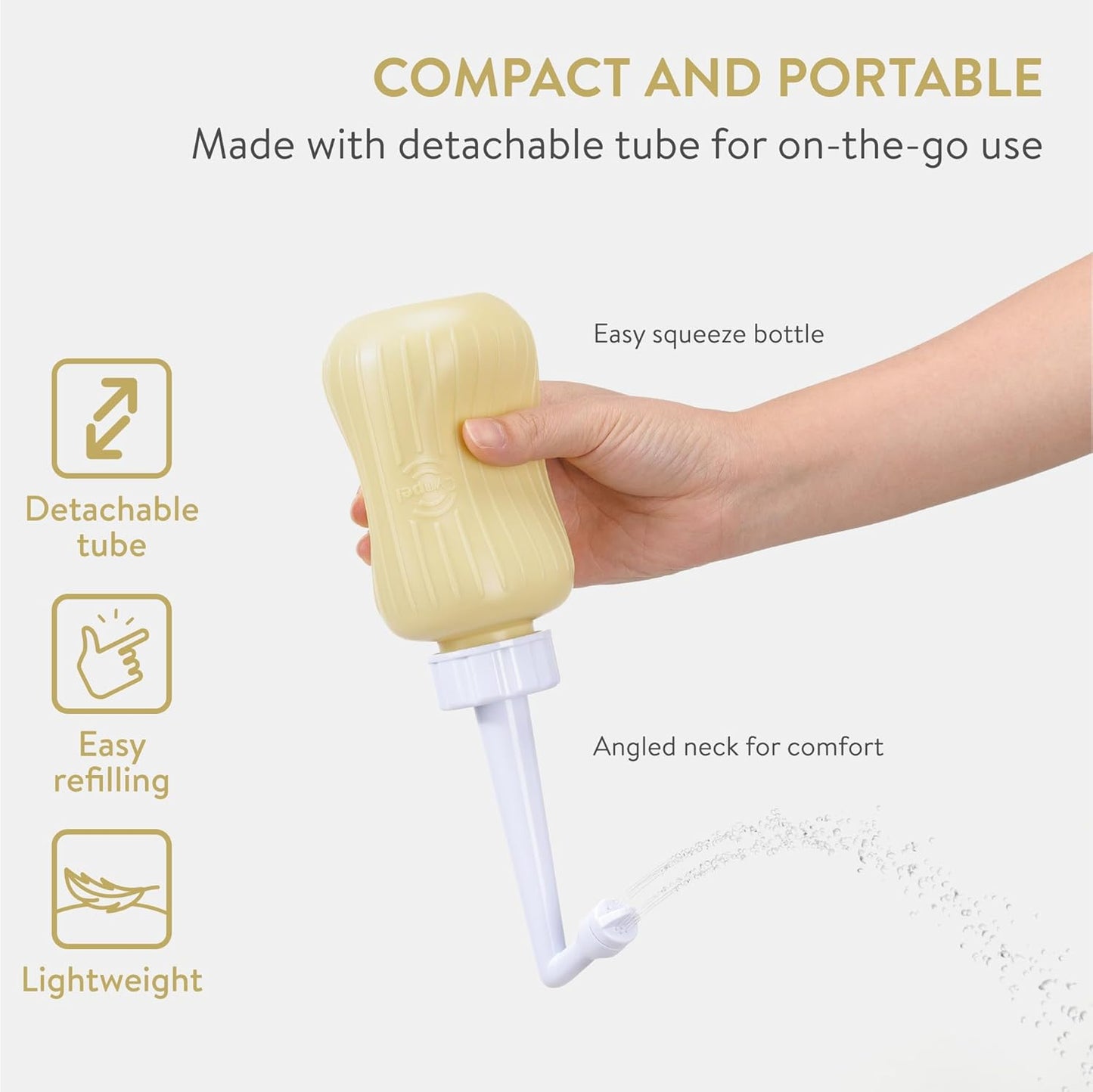 Peri Bottle - Portable Travel Bidet for Men or Women - Labour and Maternity Hospital Bag Essentials - After Birth Recovery Tools for Postpartum Mum - Perineal Spray Bottle