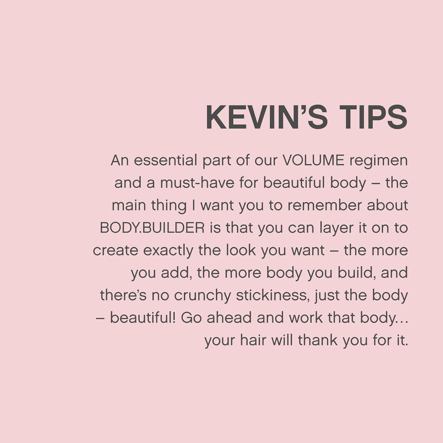 KEVIN.MURPHY BODY.BUILDER - Hair volumising Mousse - For All Hair Types - Weightless & Sulphate-Free Hair Mousse - Hair Care Treatment - With Tangerine Peel Oil - 350 mL / 11.8 fl oz