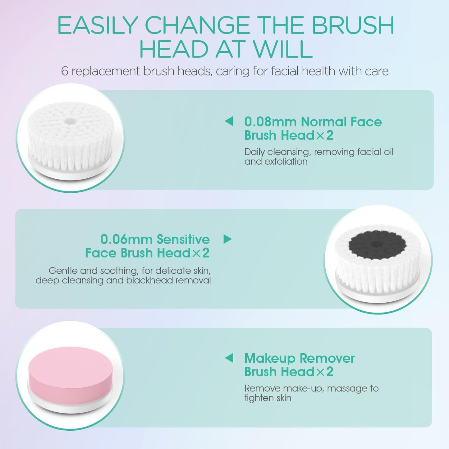 VOYOR Facial Cleansing Brush Electric for Deep Skin Cleansing Face Scrubber Rechargeable for Exfoliating and Removing Blackhead Spin Face Brush for Massaging, Remove Makeup Facial Brush FB101