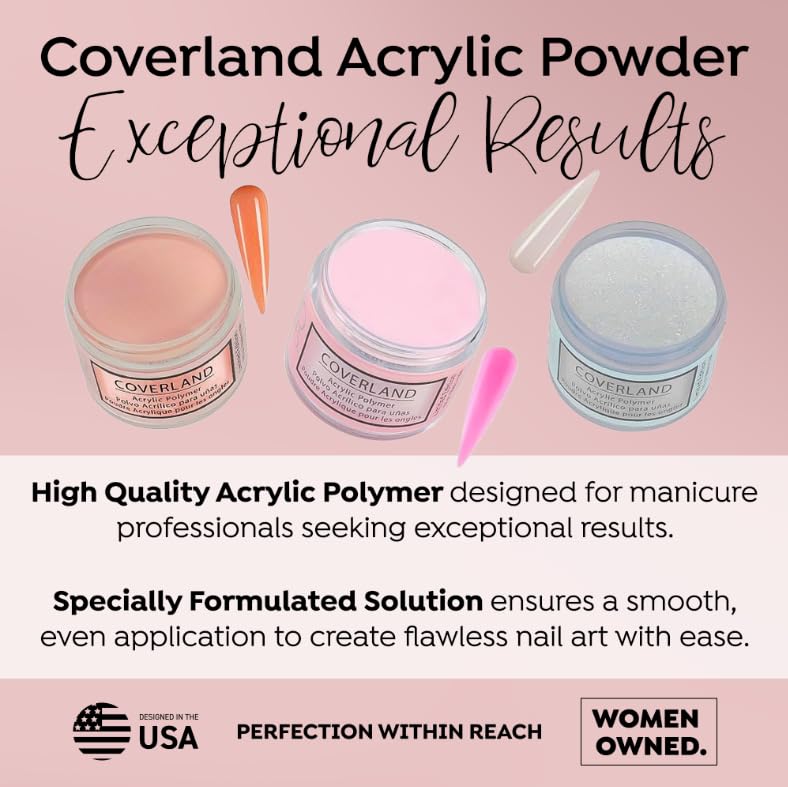 Tones Coverland Acrylic Powder | Show Off | 1.5 Oz | Limited Edition for Nail Design | Sculpting | Masking Bed Imperfections | Professional Supplies