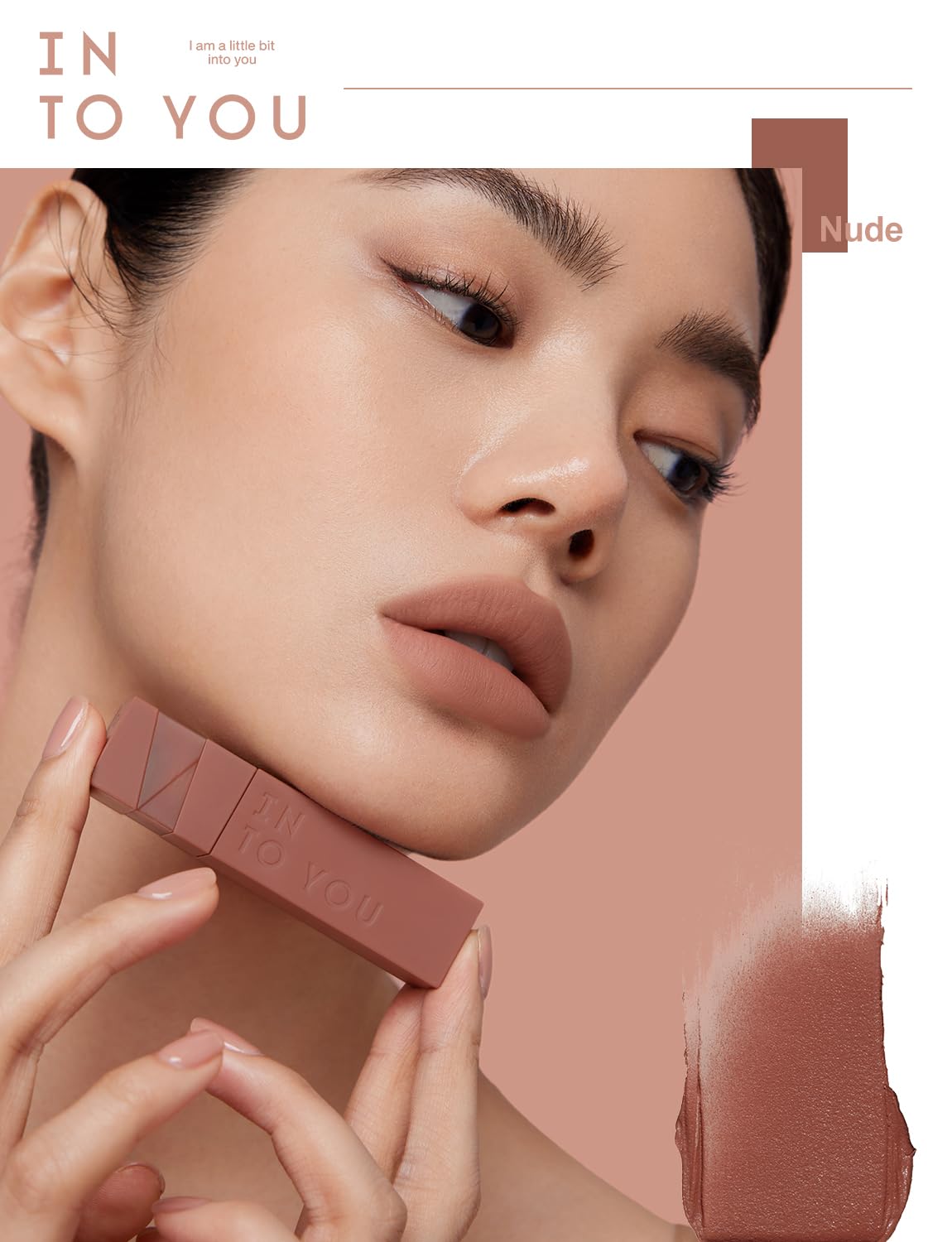 INTO YOU Matte Velvet Lip Stain Long Lasting Waterproof Lip Gloss Makeup Moisturizing Lipstick for Women(L-Nu01)