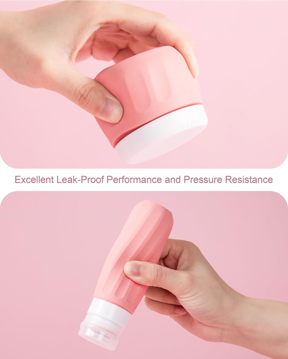 Travel Bottles for Toiletries 8 Pack, Travel Size Toiletries, Tsa Approved Travel Size Containers 3oz, with Travel Essentials Clear Bag, Leak Proof Silicone Squeezable Creams Jars