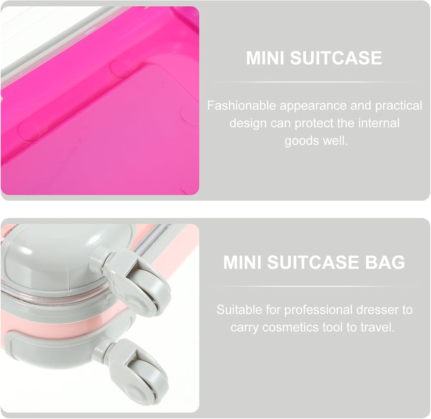 4-Piece Mini Eyelash Box Set Travel Makeup Organizer Portable False Lash Storage Case Pink Rose Red 6.49X3.34X1.96 Inches
