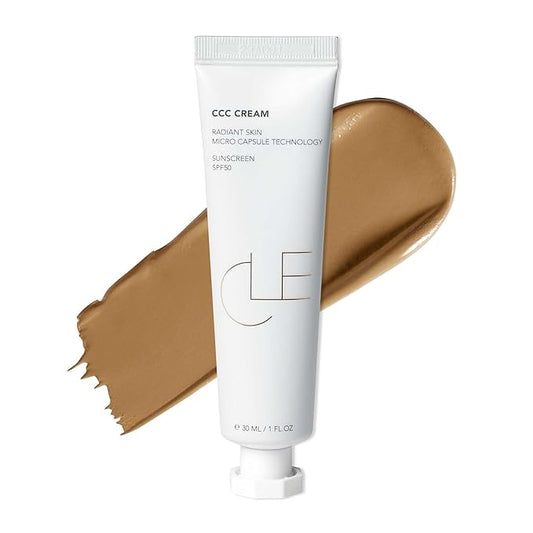 CLE Cosmetics CCC Cream (Warm Medium 303 / SPF 50) - Color Correcting Hybrid CC Cream with Sunscreen - Lightweight, Hydrating, Light to Medium Coverage Foundation - 1 fl oz