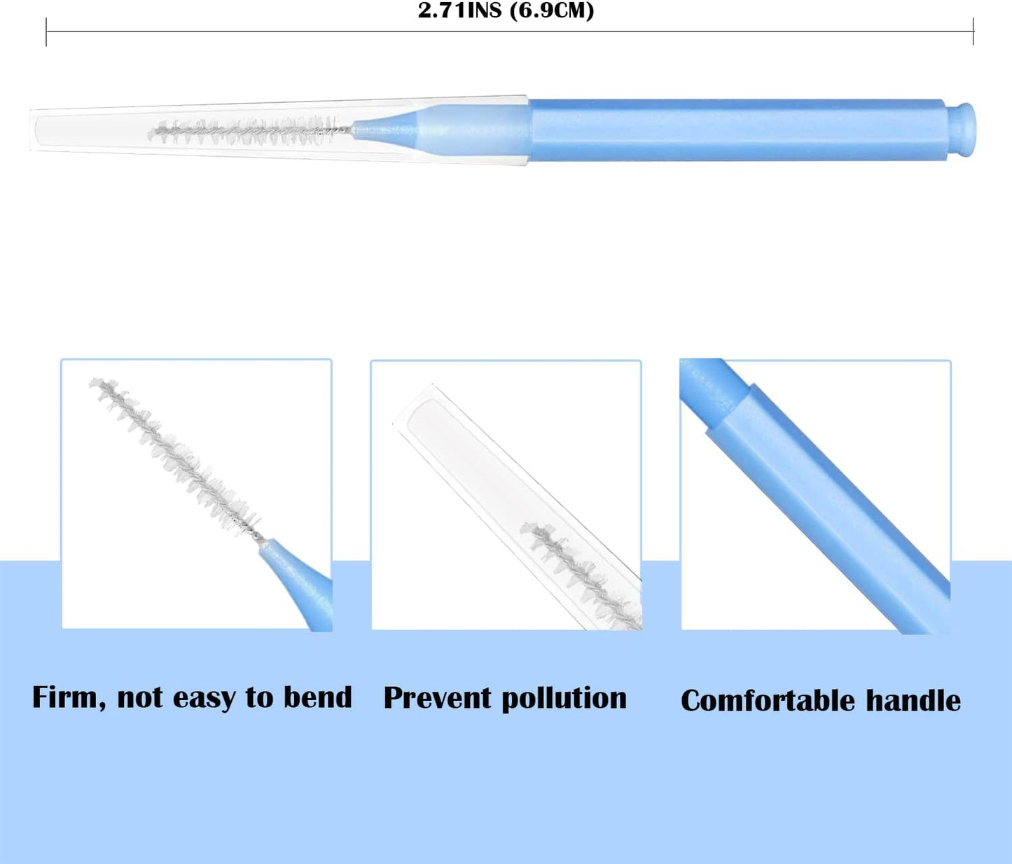 EasyHonor Braces Brush for Cleaner Interdental Toothpick Dental Tooth Flossing Head Oral Hygiene Flosser Cleaners Cleaning Tool (5Colors,75pcs)