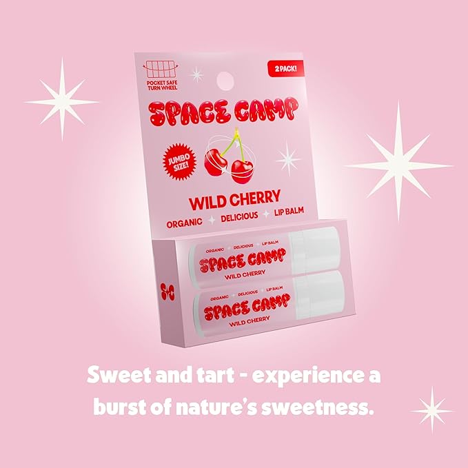 Wellness Jumbo Lip Balm - Wild Cherry Organic Flavored Balm (2 Pack)