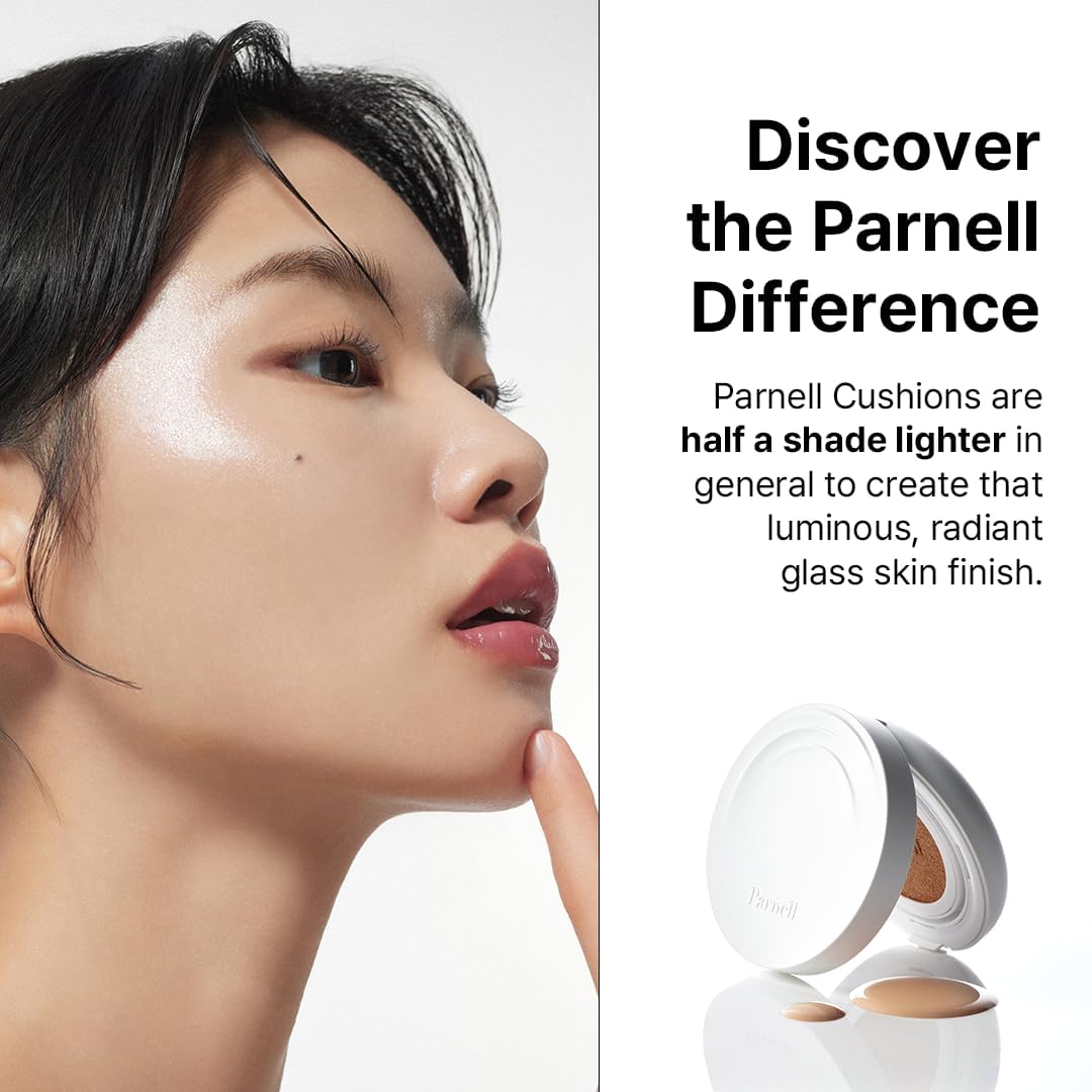 Parnell Cicamanu Serum Cushion - Moisturizing Foundation for Soothing, Coverage, Glass Skin and Lightweight for Sensitive and Dry Skin Pearl Skin (0.52 Fl Oz)(24N)