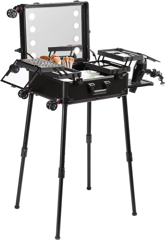 VEVOR Makeup Train Case Professional Makeup Storage Organizer Box Make Up Carrier for Women and Girls