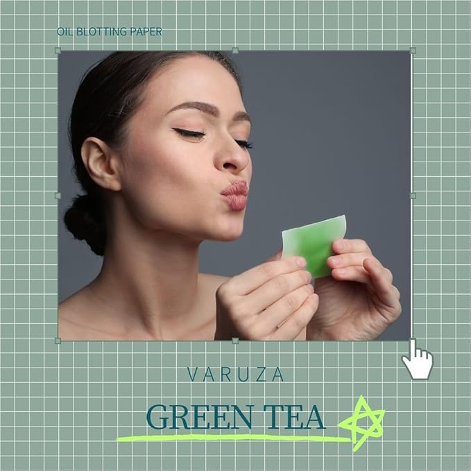 [600 Counts Refills Only] Green Tea Natural Oil Blotting Sheets for Face with Mirror Case and Refills