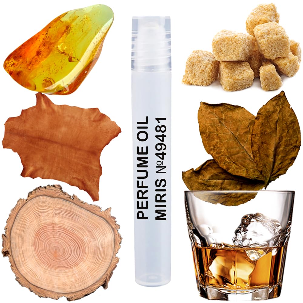 MIRIS Perfume Oil No. 49481, Inspired by Dark Rebel, Long-Lasting Men Roll-On, Rollerball 0.34 Fl Oz / 10 ml