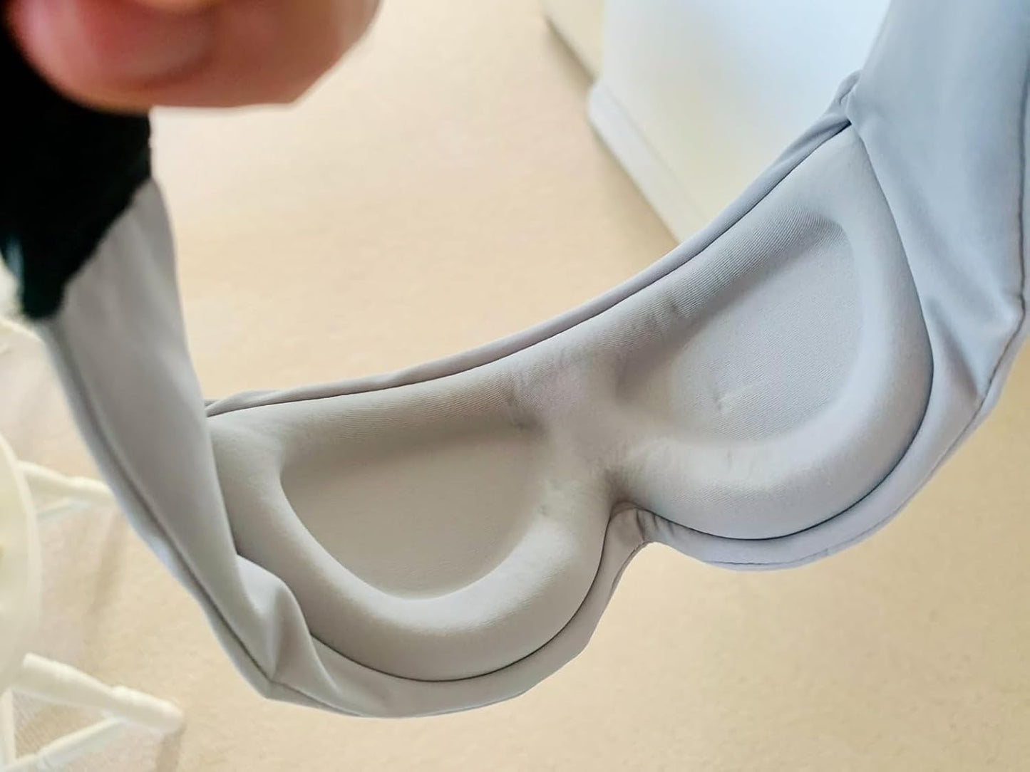 ALASKA BEAR Sleep Mask for Side Sleepers Patented Design, Cup-Shaped and Extra-Soft, 100 Blackout Eye Mask Shades Cover for Men and Women Home or Travel, Machine Washable, Pale Grey