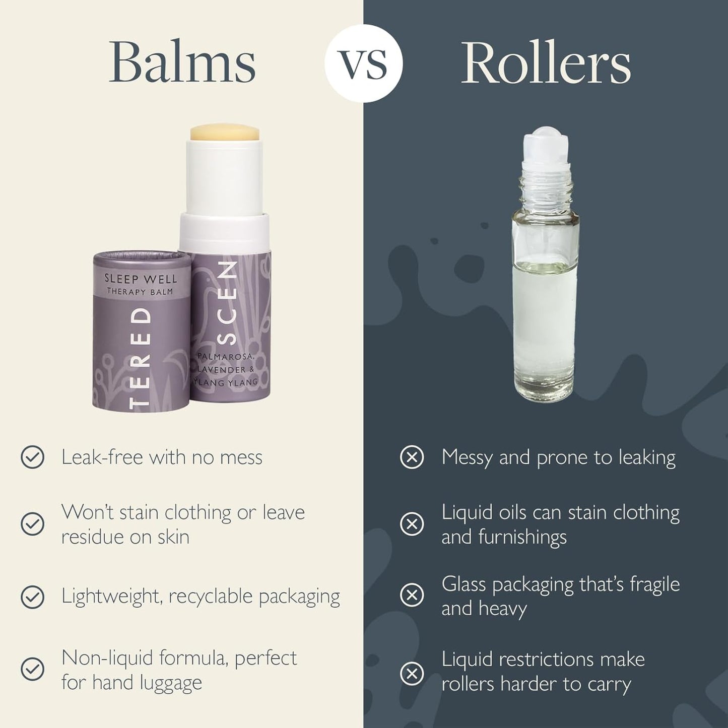 Scentered Sleep Well Balm – Aromatherapy Sleepstick with Lavender & Chamomile – Natural Sleep Aid Essential Oil Roll On – Relaxation Gifts for Women to Help Sleeping