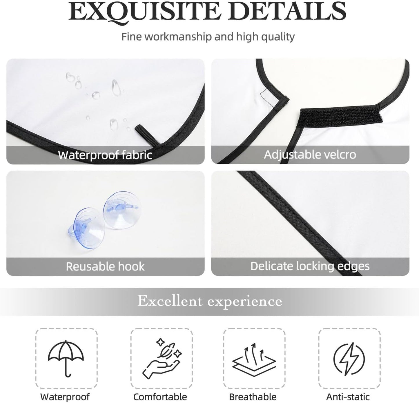 Adjustable Beard Bib, Non-Stick Hair Catcher Cape for Men's Shaving, Waterproof with 2 Suction Cups, Flame Fire Shave Bib