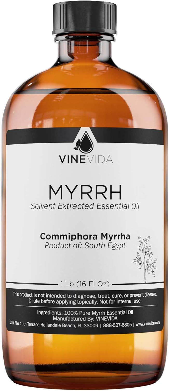 VINEVIDA Myrrh Essential Oil - 16 oz Undiluted - DIY Candle Scents & Bulk for Soap Making