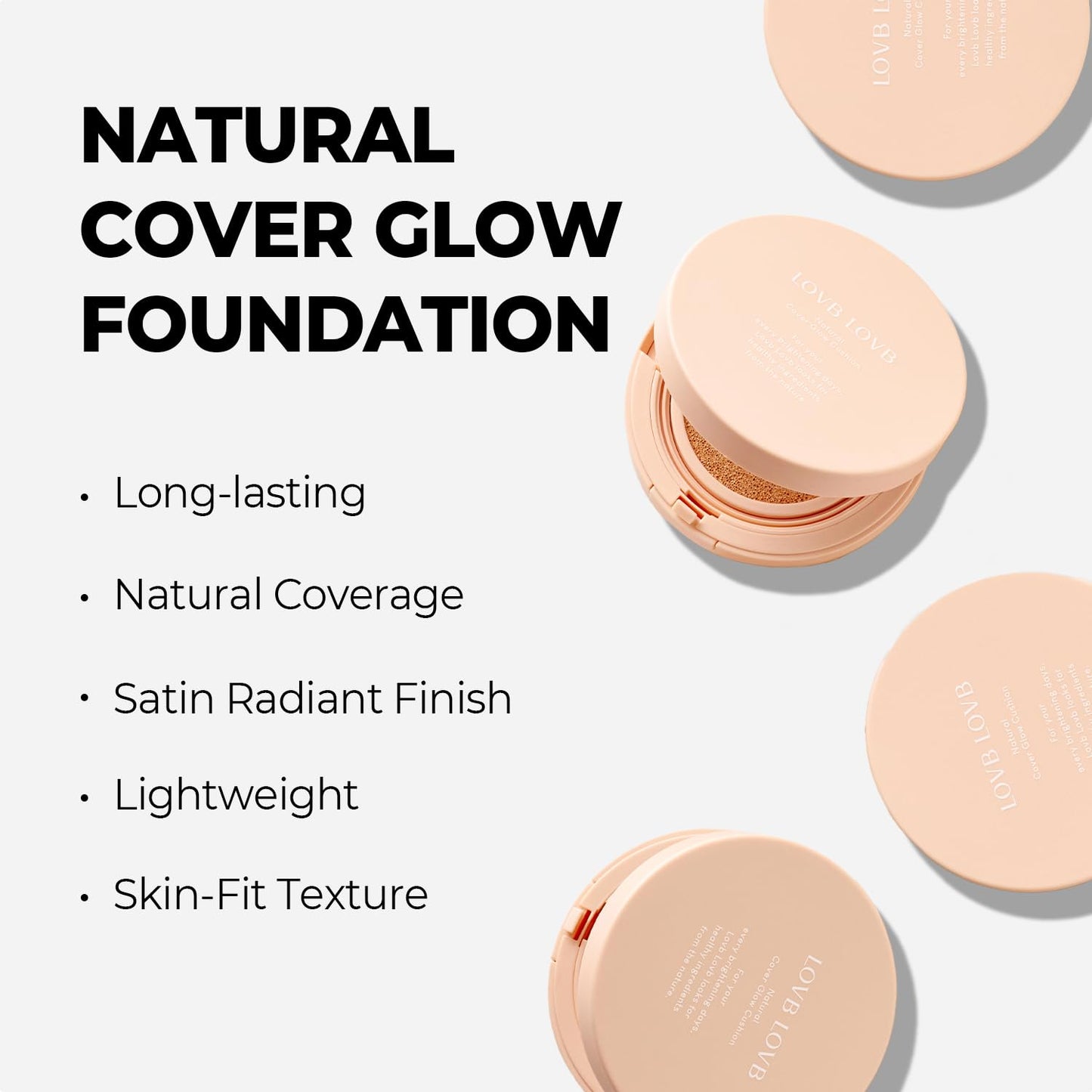Natural Cover Glow Cushion Foundation | Satin Radiant Finish | Korean Foundation Makeup | Long-Lasting Natural Coverage | for All Skin Types 0.42 oz. (25N Mocha Beige)