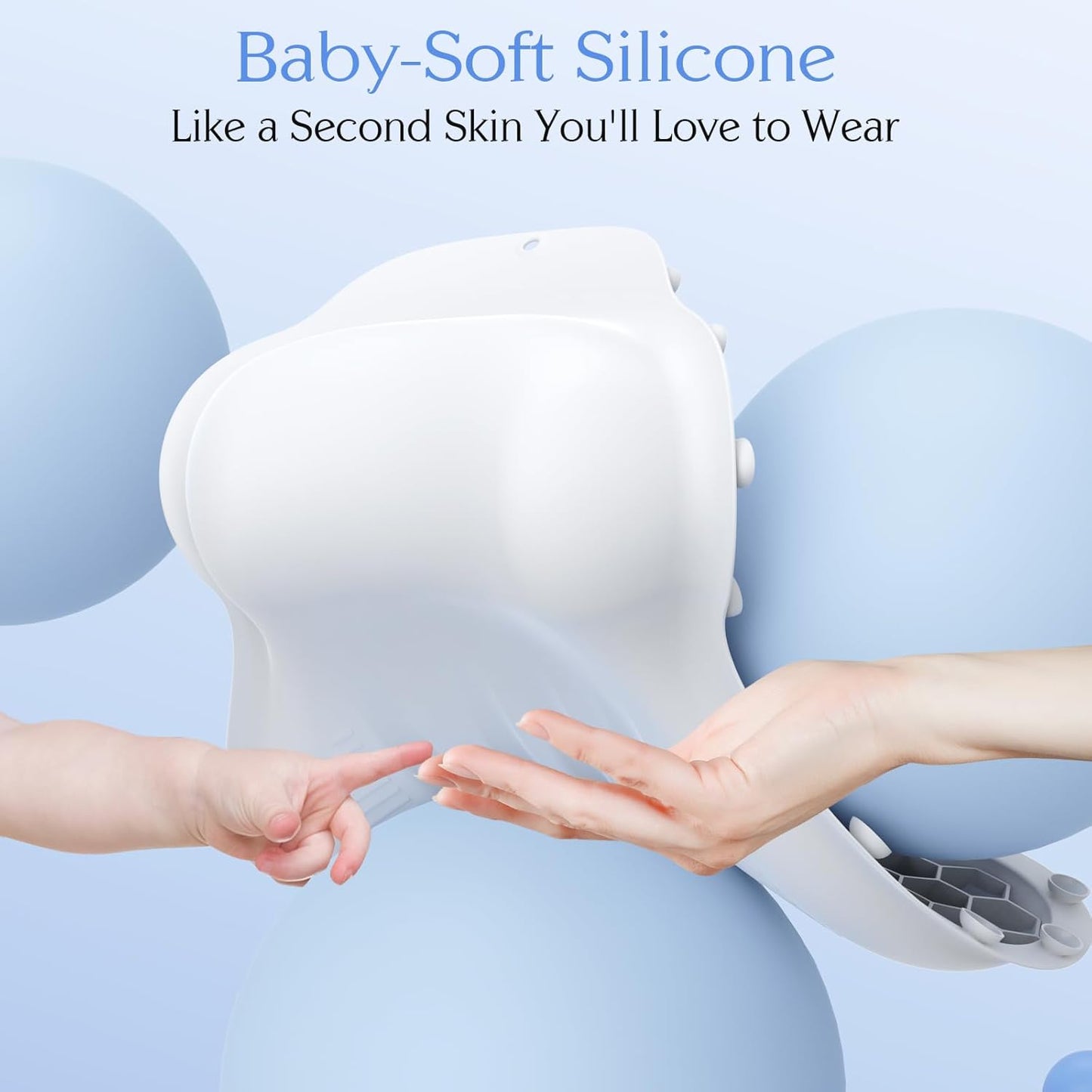 Silicone Bath Pillow, New Material Bath Pillows for Tub Head Neck and Back Support, Bath Tub Pillow with 4D Press Inflatable Airbag and Non-Slip Strong Suction Cups, Quick-Drying, Easy to Store, White