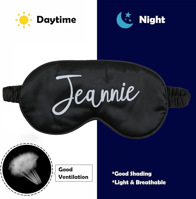 Personalized Eye Masks for Sleeping Add Photo Text Logo Name for Wedding Favor Satin Bachelorette Bridesmaid Gift Black