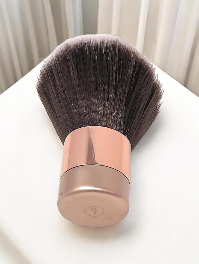 Luxurious and Large Soft Fluffy Powder Brush, Use as a Spray Tan Finishing Tool, Multipurpose Face and Body Barber and Beauty Tool, Large Kabuki Brush by BevyGold (Rosegold)